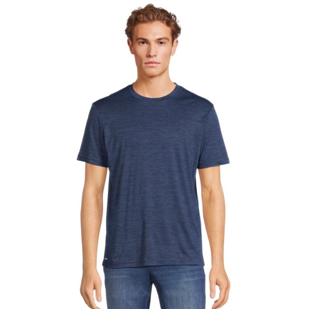 NEW NWT Mens Sz XL Dark Blue Moisture Wicking Stretchy Tee Shirt ATHLETIC WORKS